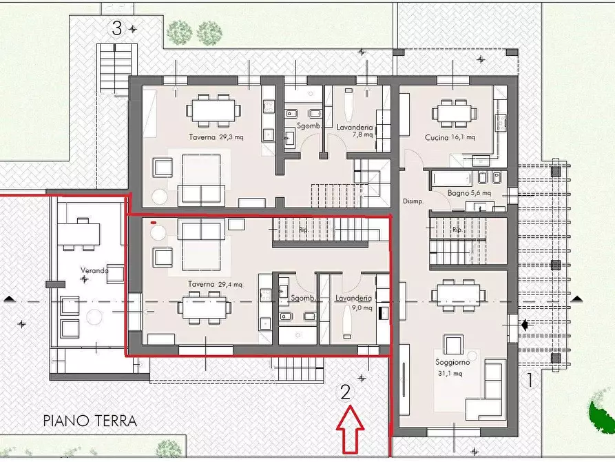 Immagine 8 di Casa trifamiliare in vendita  a Cascina