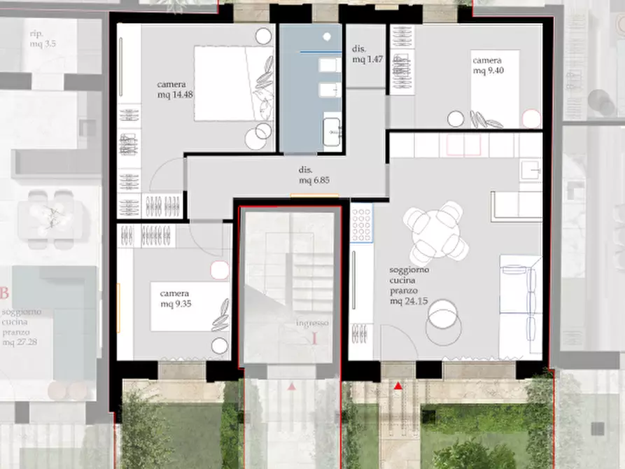 Immagine 4 di Appartamento in vendita  a Cascina