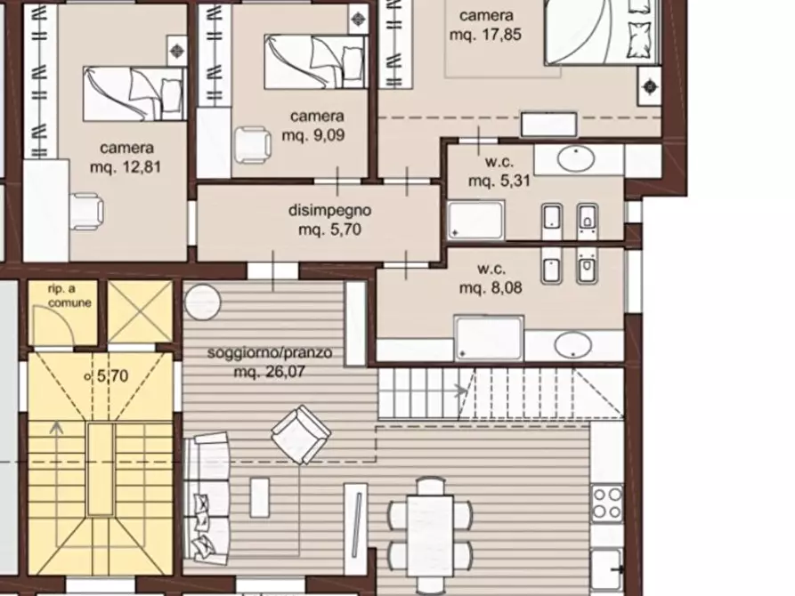 Immagine 3 di Appartamento in vendita  a Empoli