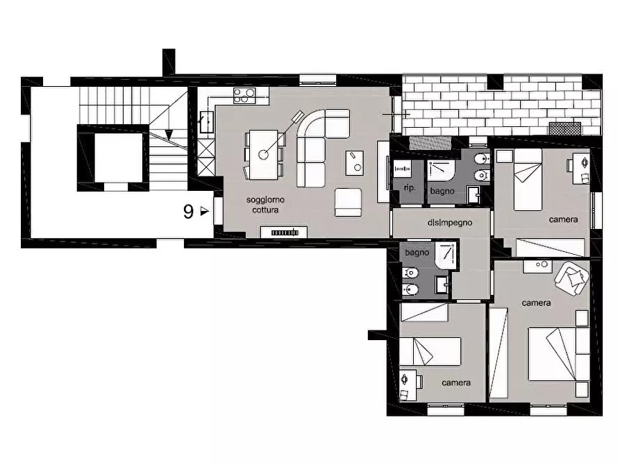 Immagine 7 di Appartamento in vendita  a Poggibonsi