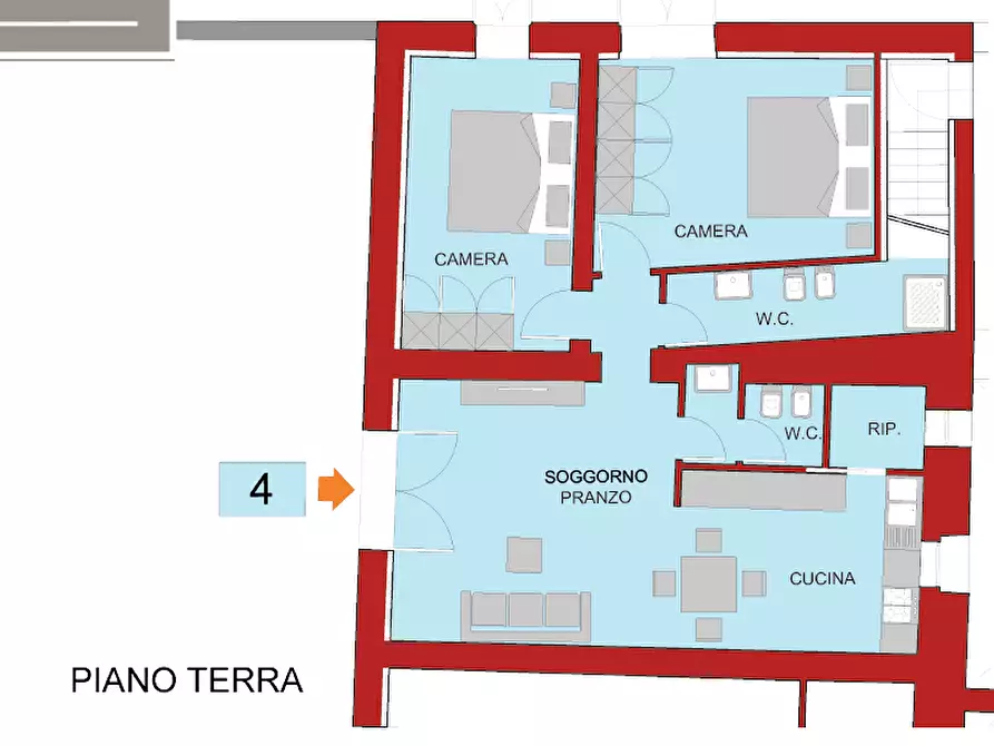 Immagine 2 di Appartamento in vendita  a Sovicille