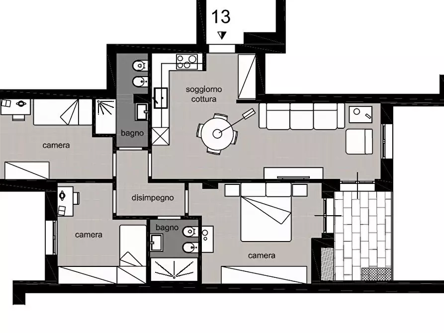 Immagine 7 di Appartamento in vendita  a Poggibonsi