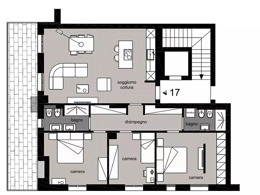 Immagine 7 di Mansarda in vendita  a Poggibonsi