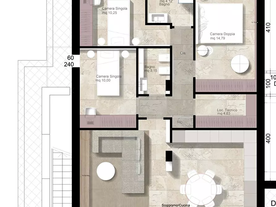 Immagine 6 di Appartamento in vendita  a Pisa