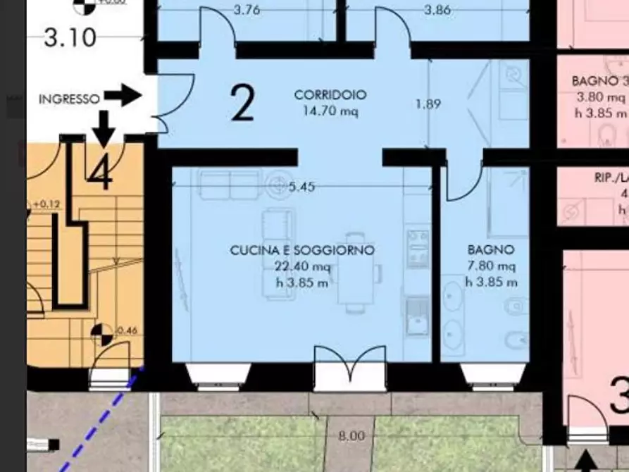 Immagine 4 di Appartamento in vendita  a Pisa