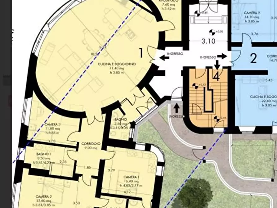 Immagine 3 di Appartamento in vendita  a Pisa