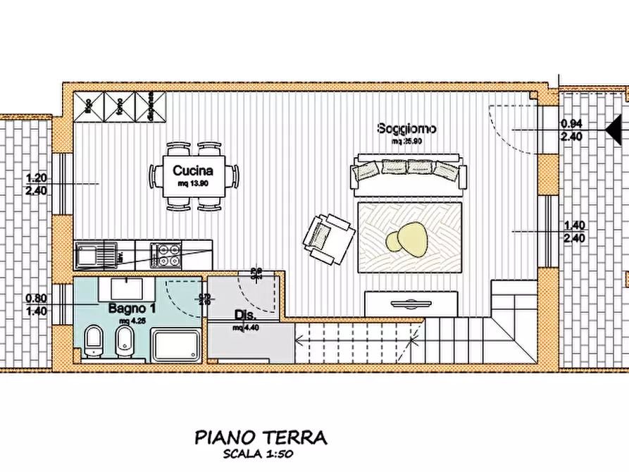 Immagine 6 di Villetta a schiera in vendita  a Calcinaia