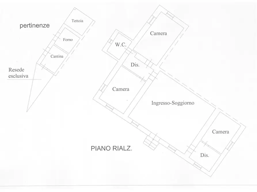 Immagine 3 di Porzione di casa in vendita  a Borgo A Mozzano