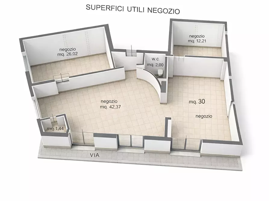 Immagine 2 di Locale commerciale in vendita  a Lucca