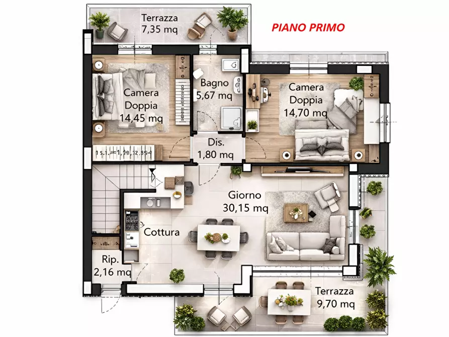 Immagine 2 di Appartamento in vendita  a San Miniato