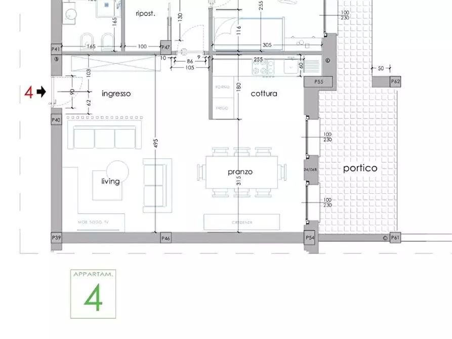 Immagine 2 di Appartamento in vendita  a Castelnuovo Magra