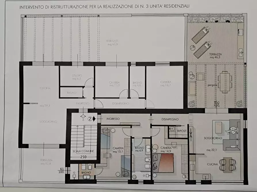Immagine 1 di Casa trifamiliare in vendita  a Cascina