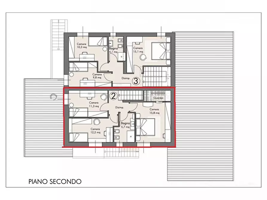 Immagine 19 di Casa trifamiliare in vendita  a Cascina