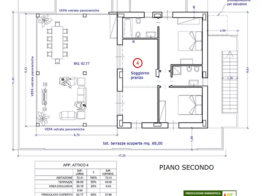 Immagine 4 di Mansarda in vendita  a Massa