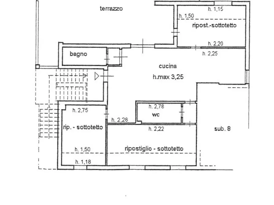 Immagine 10 di Mansarda in vendita  a Pisa