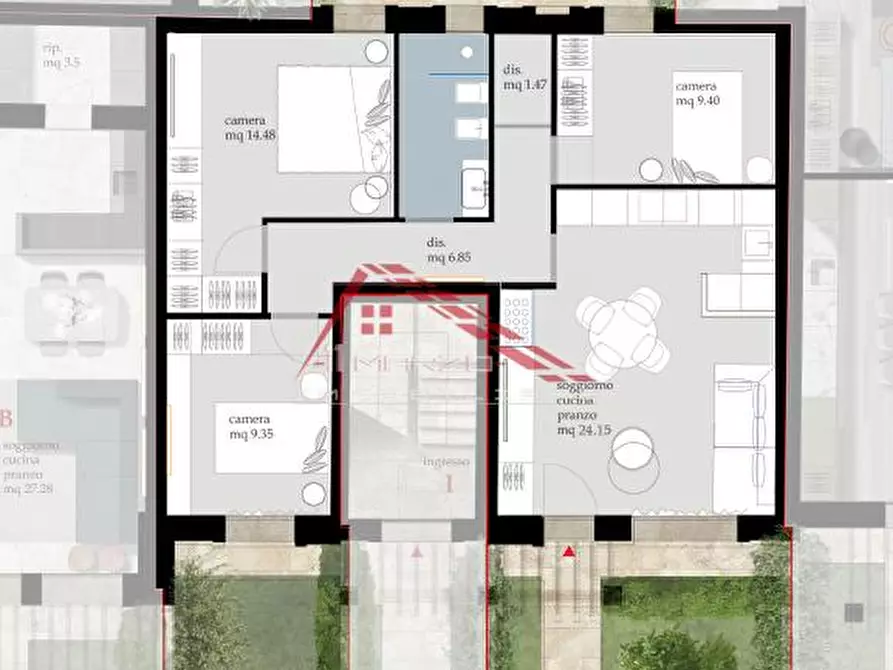 Immagine 4 di Appartamento in vendita  a Cascina