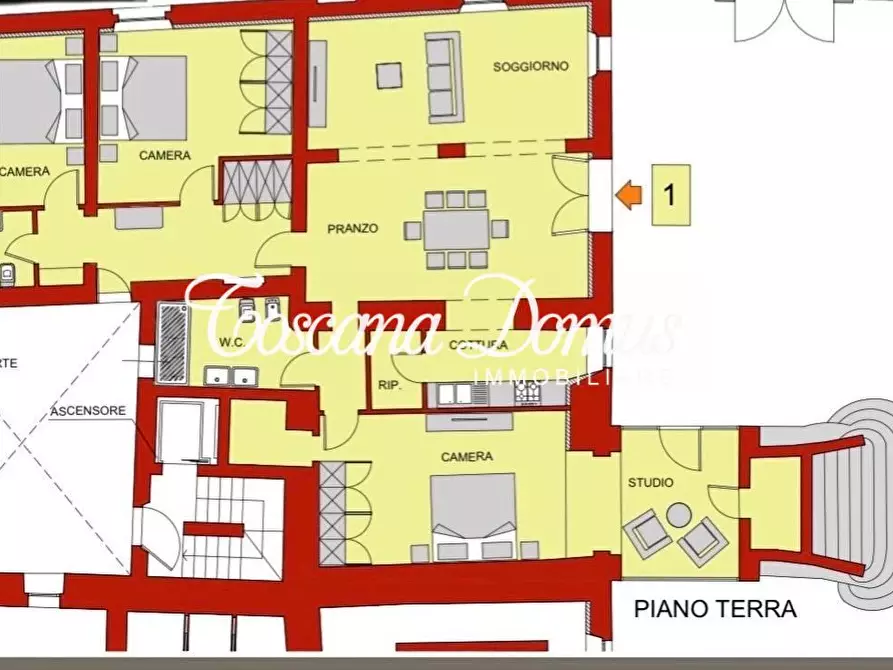 Immagine 2 di Porzione di casa in vendita  a Sovicille