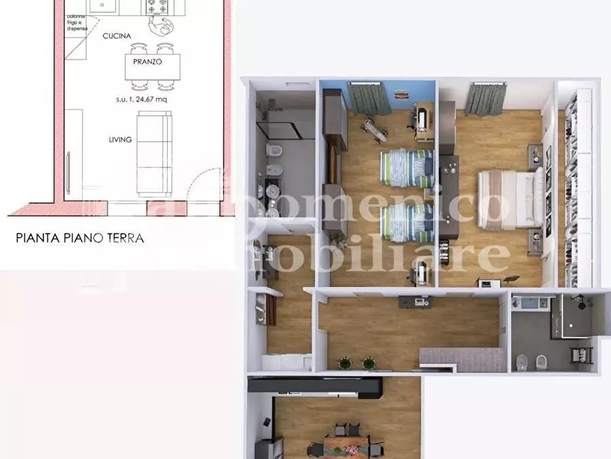 Immagine 3 di Appartamento in vendita  a Cascina