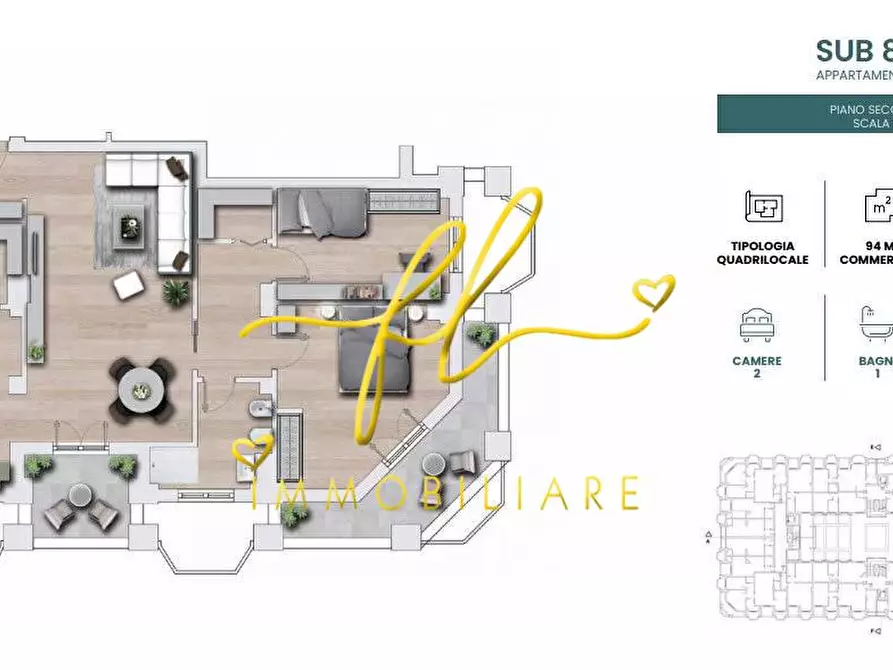 Immagine 2 di Appartamento in vendita  a Cecina