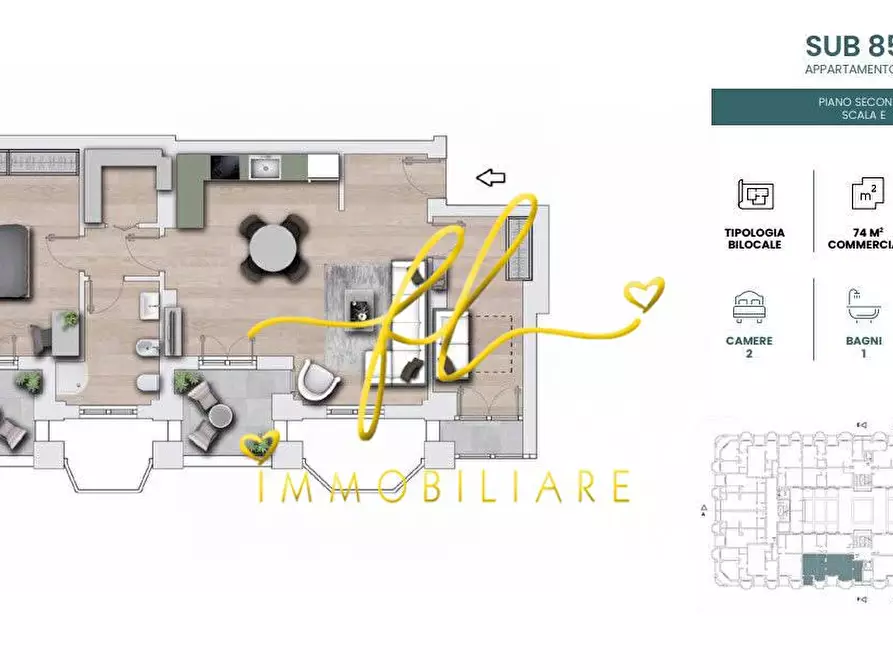 Immagine 2 di Appartamento in vendita  a Cecina