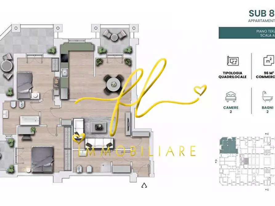 Immagine 3 di Appartamento in vendita  a Cecina