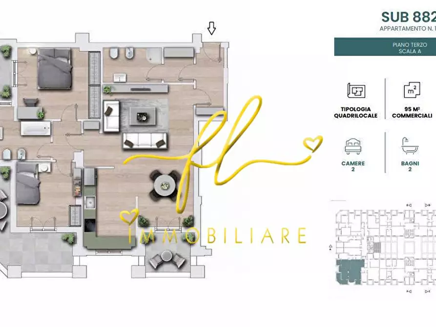 Immagine 2 di Appartamento in vendita  a Cecina