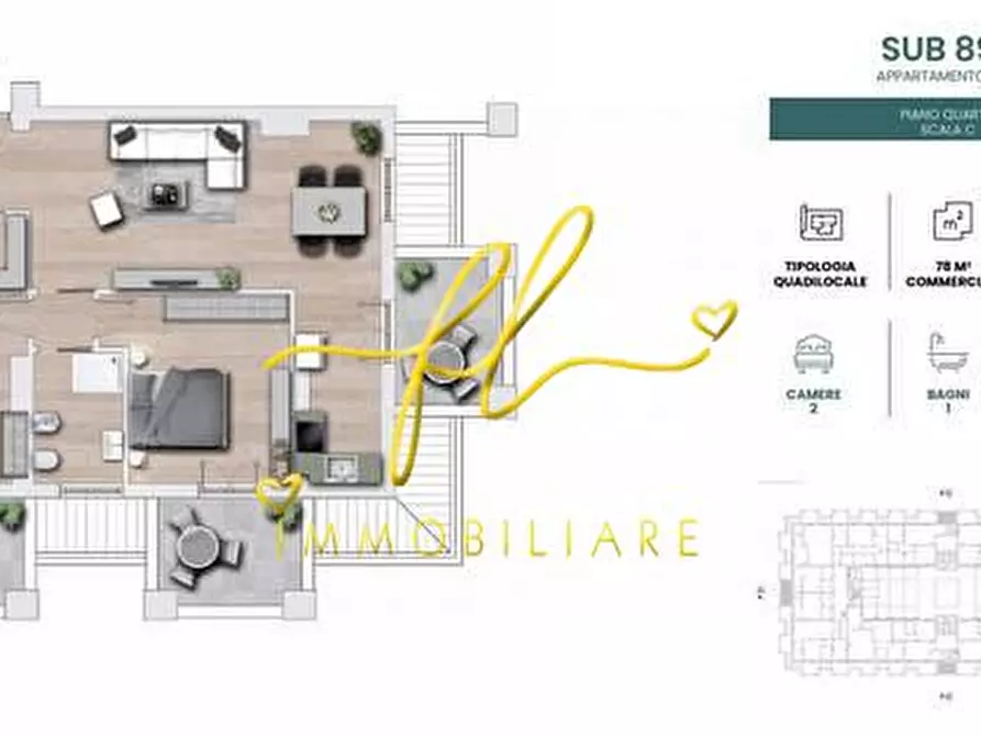 Immagine 2 di Appartamento in vendita  a Cecina