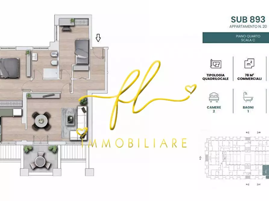 Immagine 2 di Appartamento in vendita  a Cecina