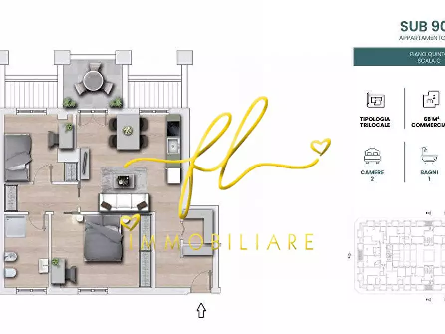Immagine 2 di Appartamento in vendita  a Cecina