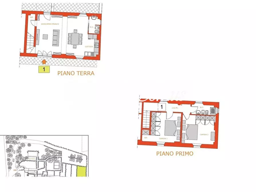 Immagine 18 di Porzione di casa in vendita  a Siena