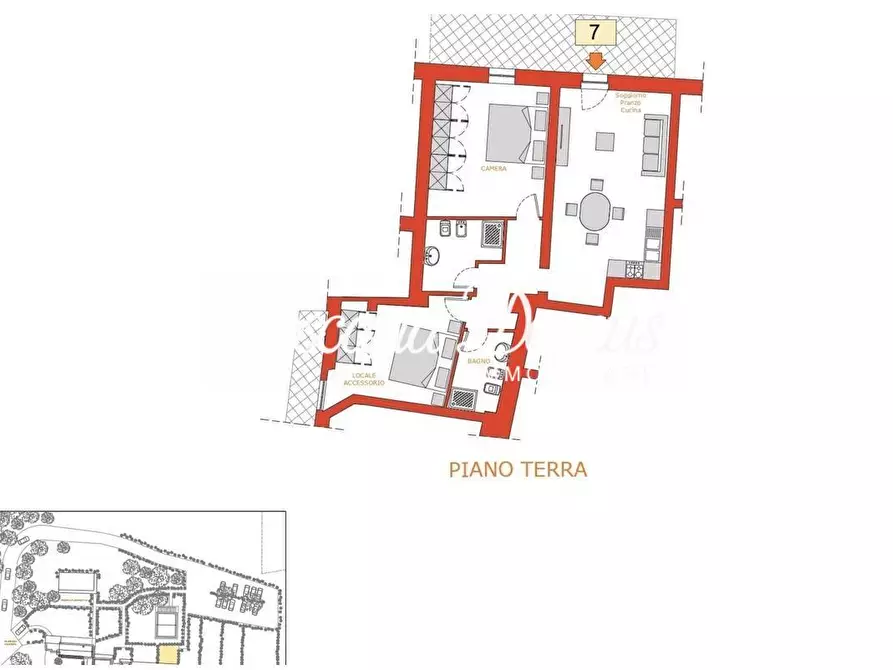 Immagine 20 di Porzione di casa in vendita  a Siena