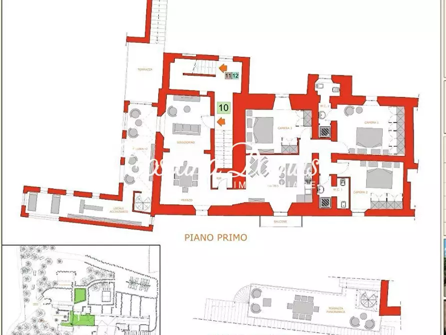 Immagine 20 di Porzione di casa in vendita  a Siena