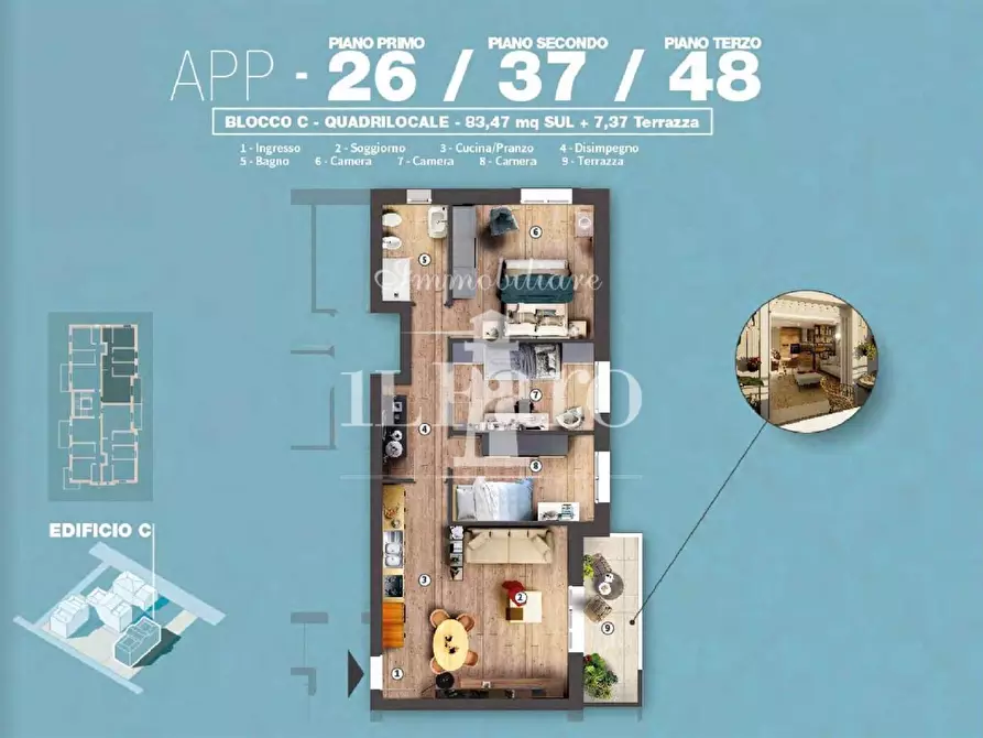 Immagine 18 di Appartamento in vendita  a Campi Bisenzio