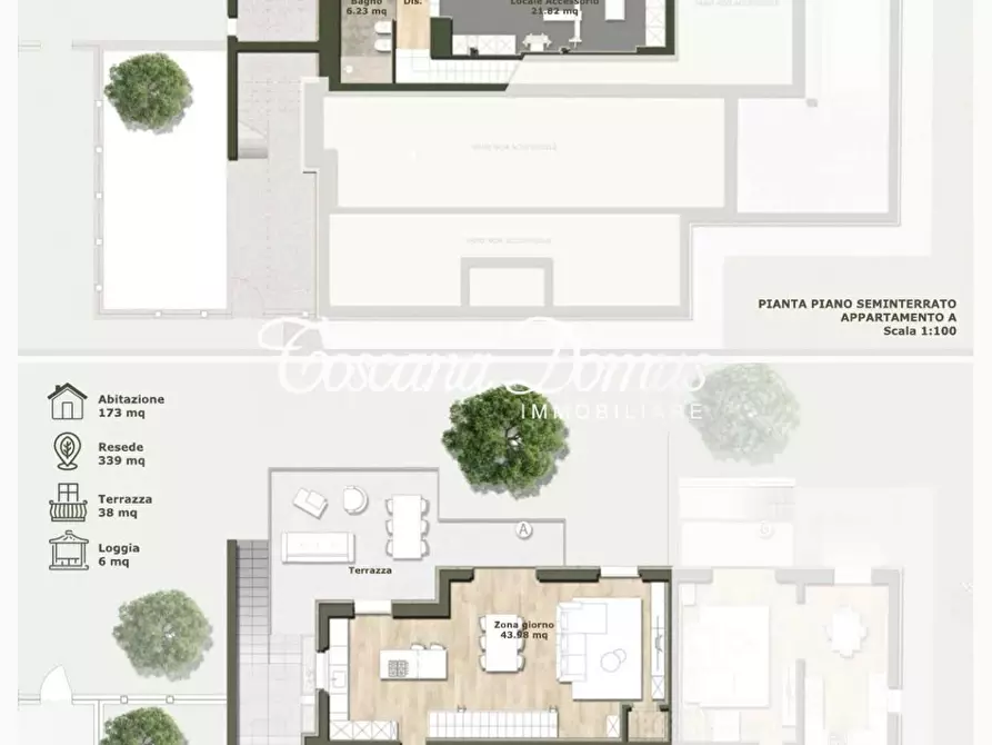 Immagine 5 di Casa bifamiliare in vendita  a Monteriggioni