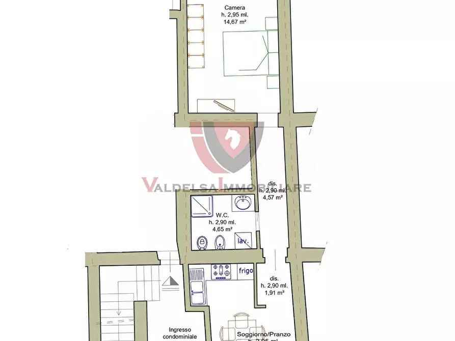 Immagine 7 di Appartamento in vendita  a Colle Di Val D'elsa
