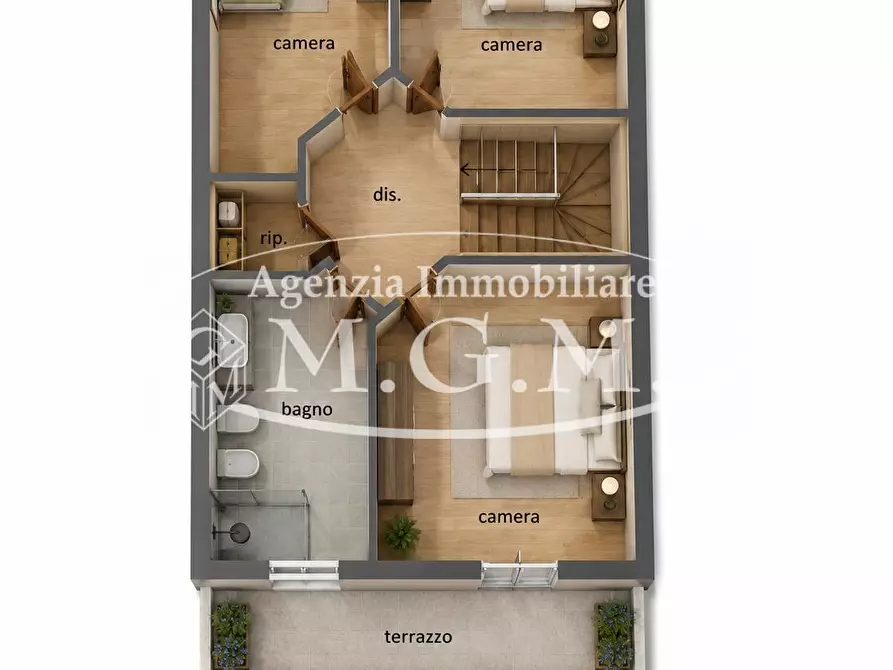 Immagine 33 di Villetta a schiera in vendita  a Cascina