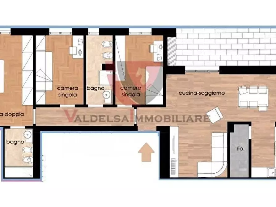 Immagine 5 di Appartamento in vendita  a Poggibonsi