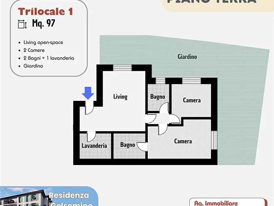 Immagine 4 di Appartamento in vendita  in Via Dei Mille, 80 a Castelli Calepio