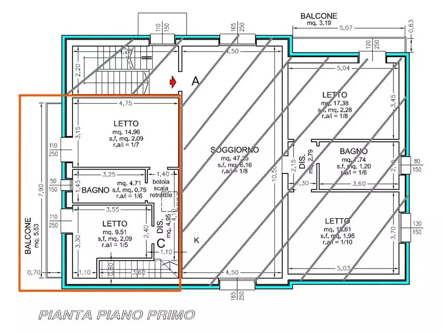 Immagine 5 di Porzione di casa in vendita  a Modena