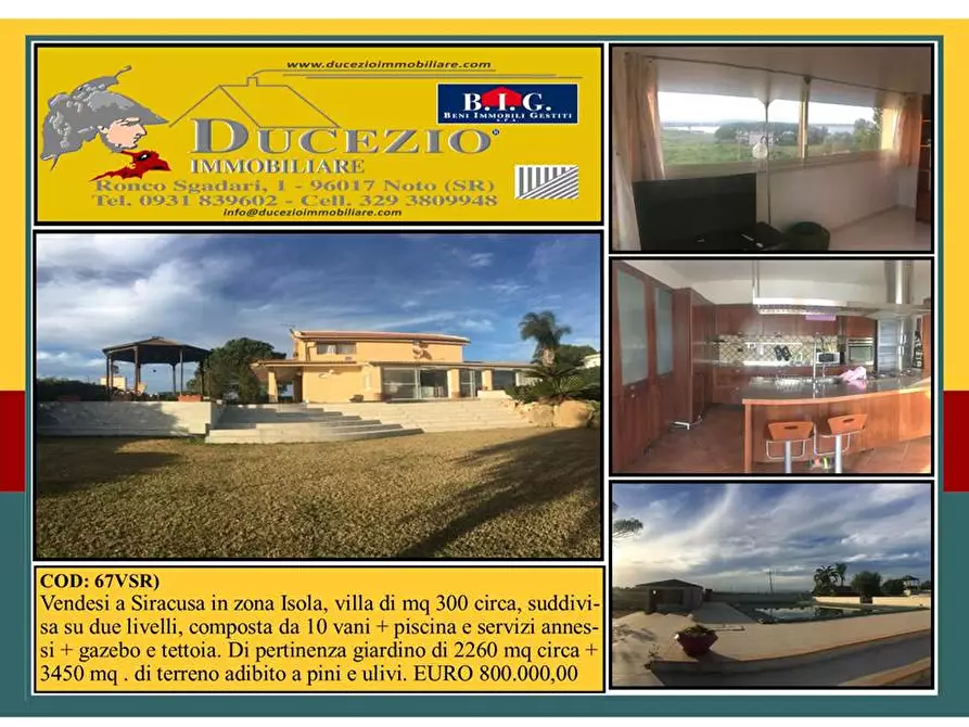 Immagine 1 di Villa in vendita  in Via ZONA ISOLA a Siracusa