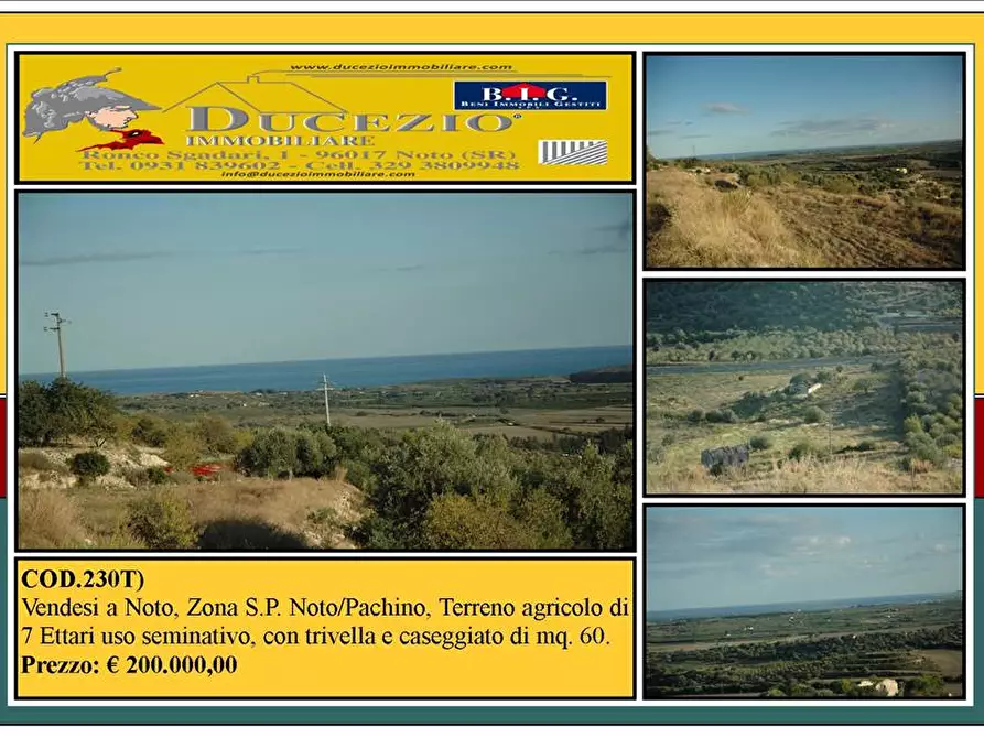 Immagine 1 di Terreno in vendita  in Loc. C/DA GARERI, SN a Pachino