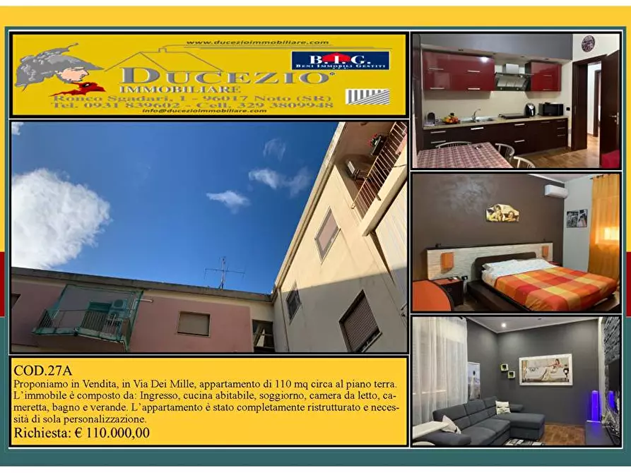Immagine 1 di Appartamento in vendita  in Via Dei Mille, 53 a Noto