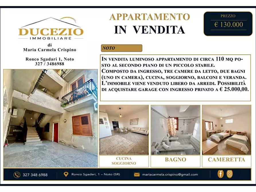 Immagine 1 di Appartamento in vendita  in Via Angelo Cavarra, 1/A a Noto