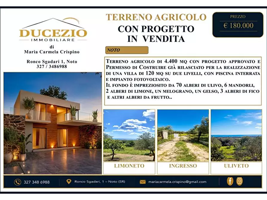 Immagine 1 di Terreno in vendita  a Noto