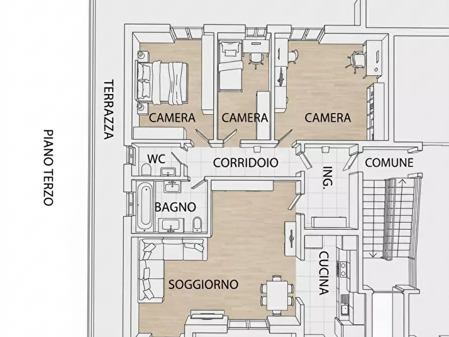 Immagine 6 di Appartamento in vendita  a Padova