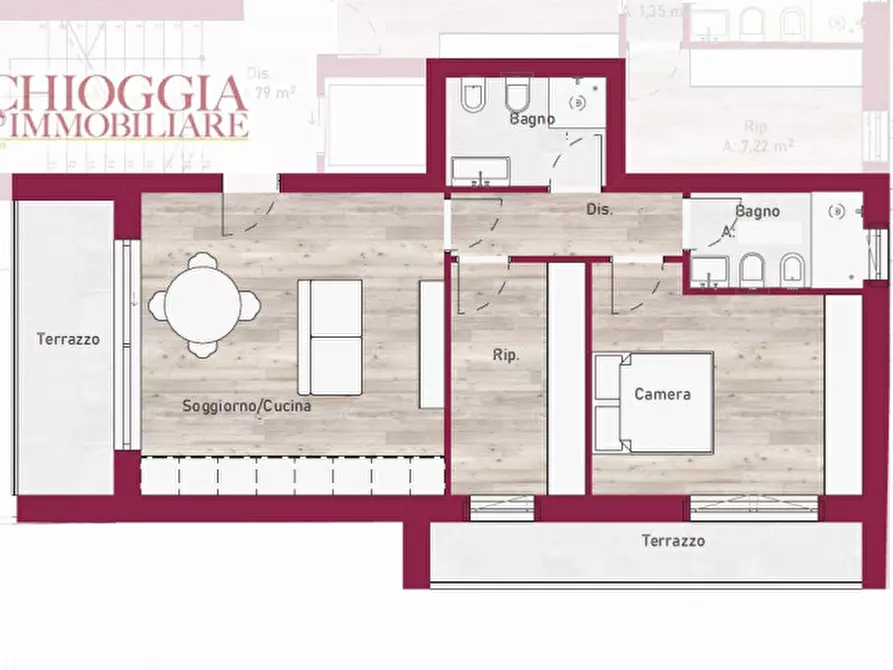 Immagine 7 di Appartamento in vendita  in via M. Polo 30/A a Chioggia