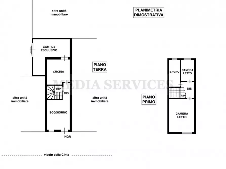 Immagine 22 di Villetta a schiera in vendita  in vicolo della Cinta n° 37 a Garlasco