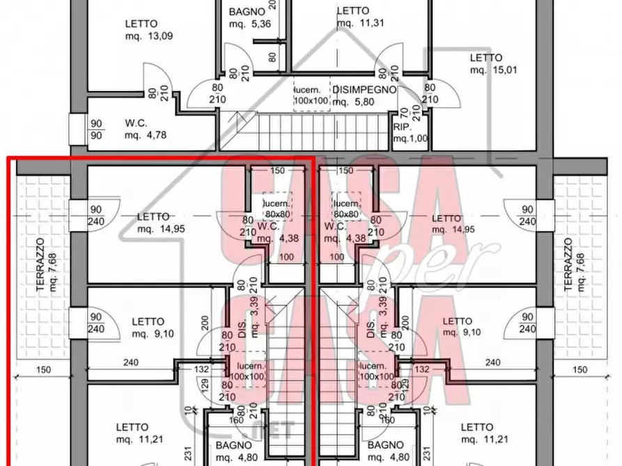 Immagine 18 di Casa bifamiliare in vendita  in via colombo a Monselice