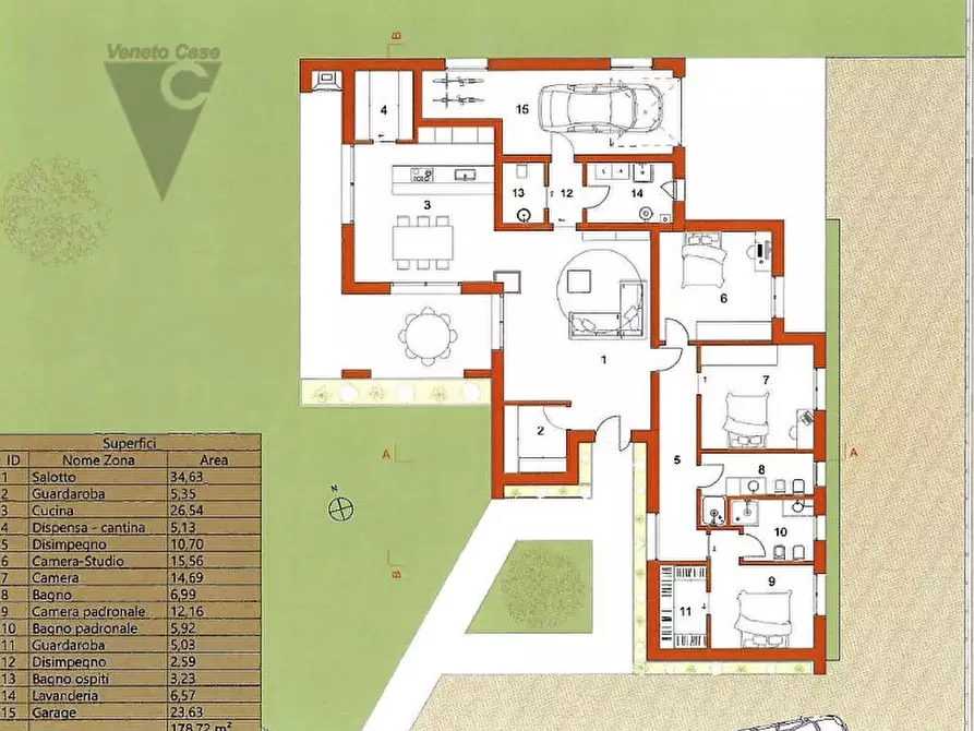 Immagine 6 di Villa in vendita  a Saonara