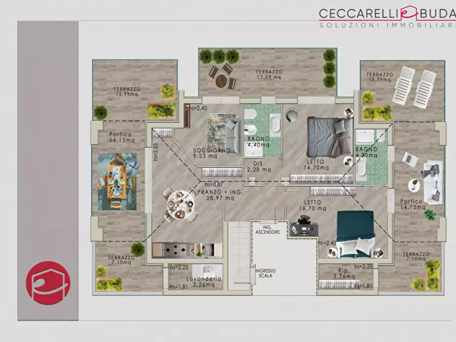 Immagine 12 di Attico in vendita  in Via Virgilio a Bellaria-Igea Marina